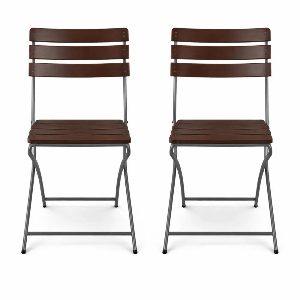 Ensemble de 2 Chaises Pliantes Résistantes pour Intérieur et Extérieur