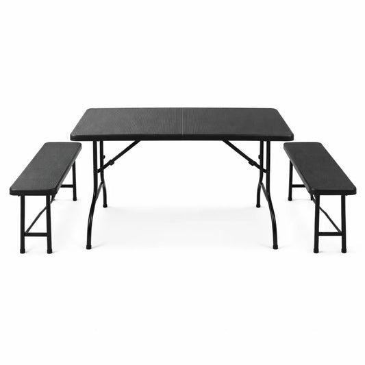 Mobilier de Jardin Pliable pour 8 Personnes - Table et Bancs