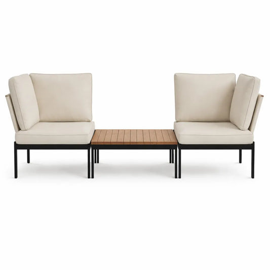 Ensemble de salon de jardin modulable avec table et coussins épais