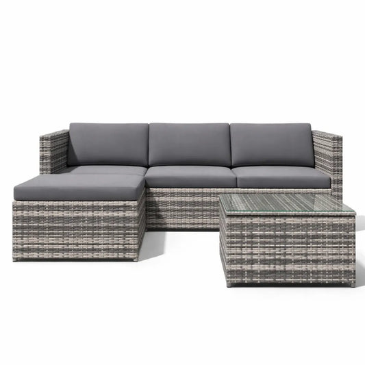 Ensemble de Jardin en Polyrotin pour 4 avec Coussins Confortables