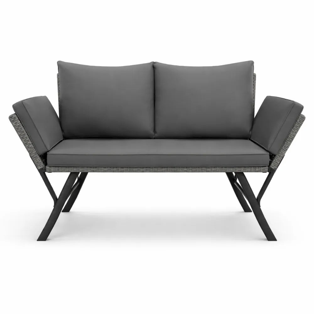 Ensemble de Mobilier de Jardin Modulable en Résine avec Coussins