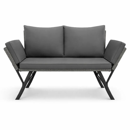 Ensemble de Mobilier de Jardin Modulable en Résine avec Coussins