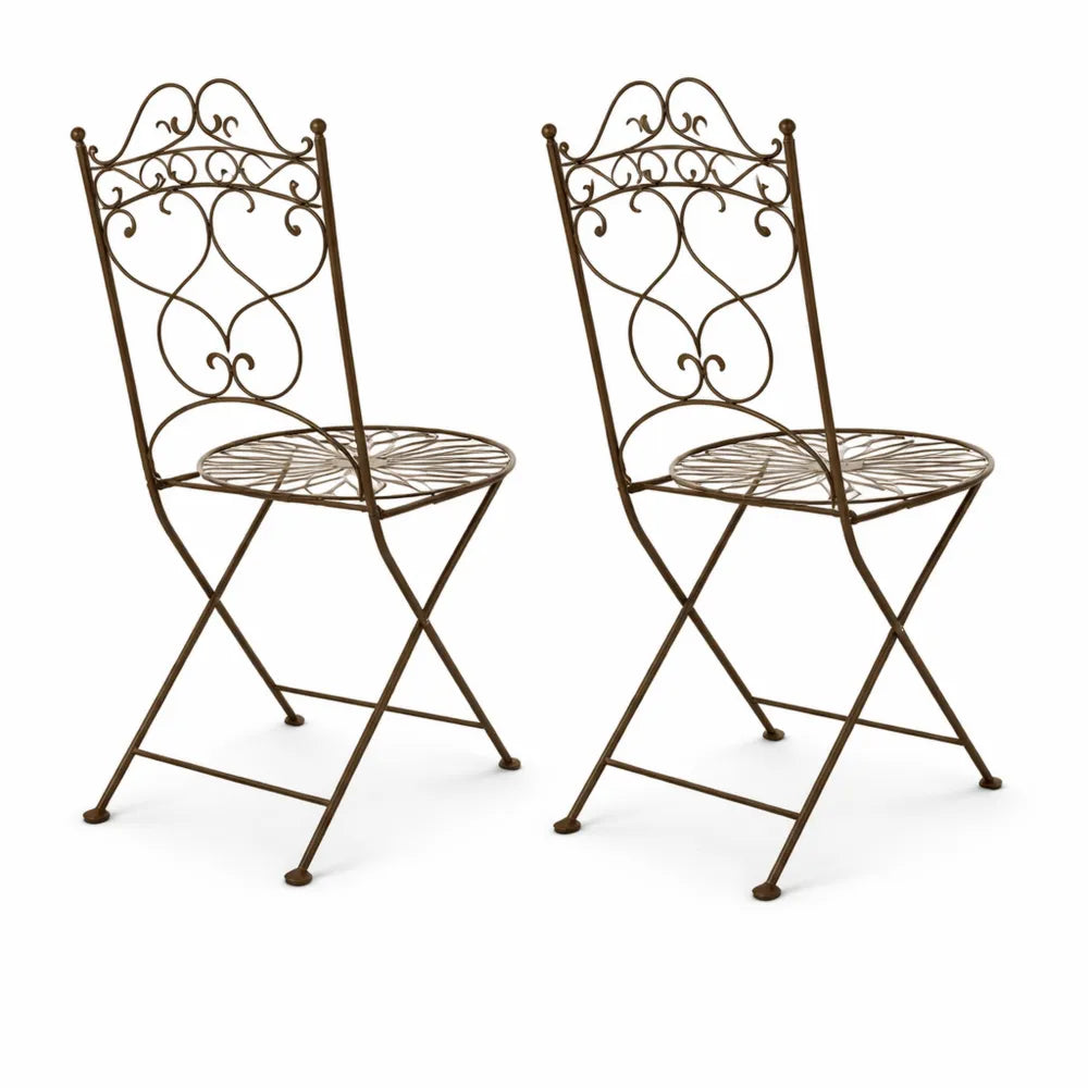 Chaises de Jardin Pliantes en Fer Forgé pour Extérieur
