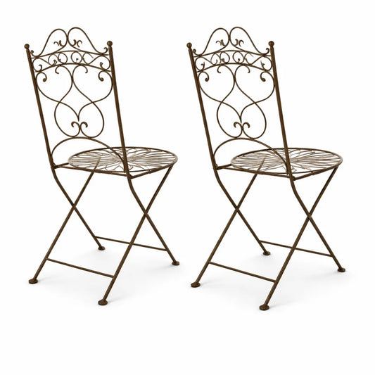 Chaises de Jardin Pliantes en Fer Forgé pour Extérieur