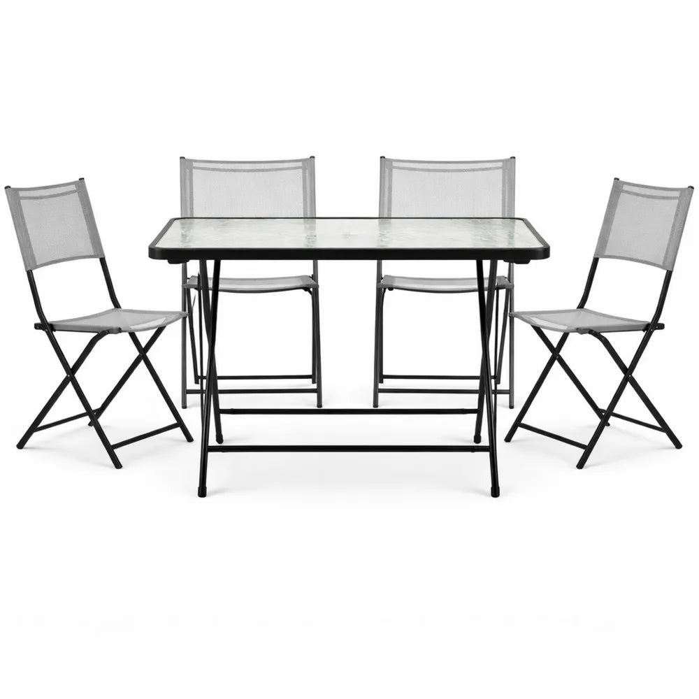 Set de Mobilier d'Extérieur avec Table et Chaises Pliables