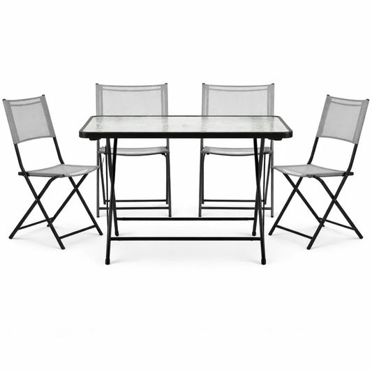 Set de Mobilier d'Extérieur avec Table et Chaises Pliables
