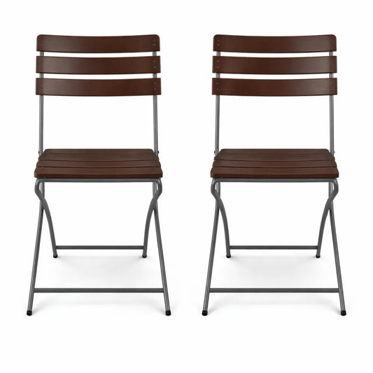 Ensemble de 2 Chaises Pliantes Résistantes pour Intérieur et Extérieur