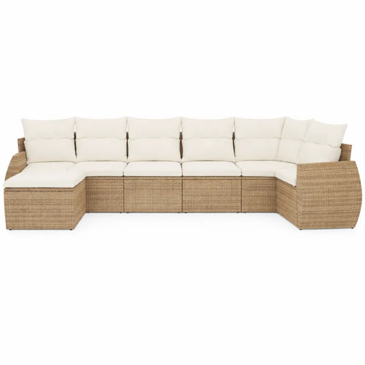 Ensemble de Salon de Jardin en Résine Tressée Beige